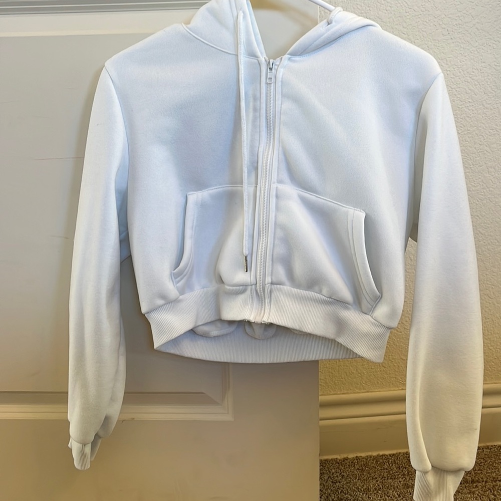 Cropped zip up jacket